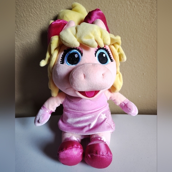 Disney Muppet Babies Miss Piggy 14" Plush Toy Doll Pink Dress Collectible - Picture 1 of 6